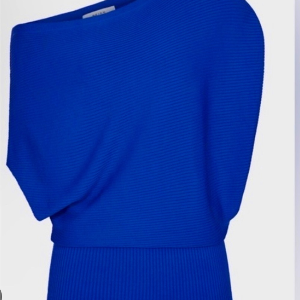 REISS Asymmetrical Meryl Top in Cobalt Blue (Sz M)